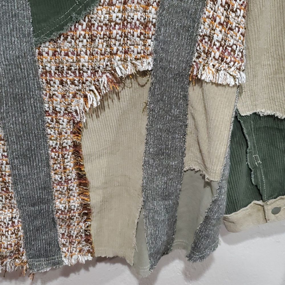 Pol Patchwork Button-Up Jacket Size M - image 7